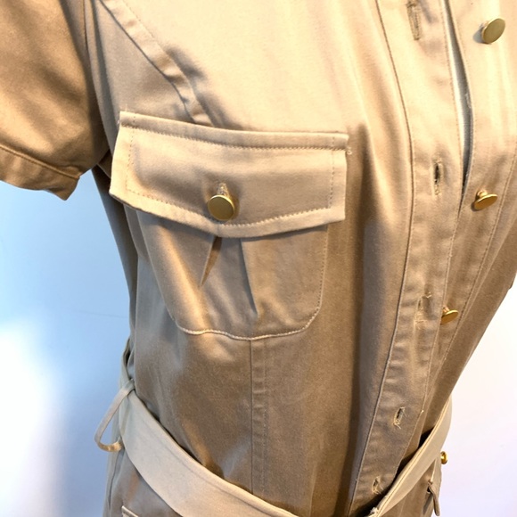 OC by OC Beige dress with gold buttons size 12-14 - Picture 8 of 10